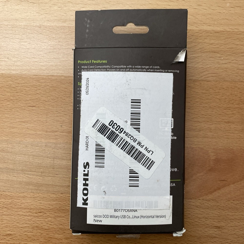 Saicoo DOD USB Common Access CAC Smart Card Reader (Horizontal Version)