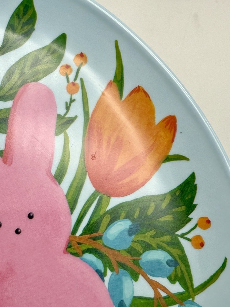 Peeps Easter Egg Shaped Plates Melamine Set of 4