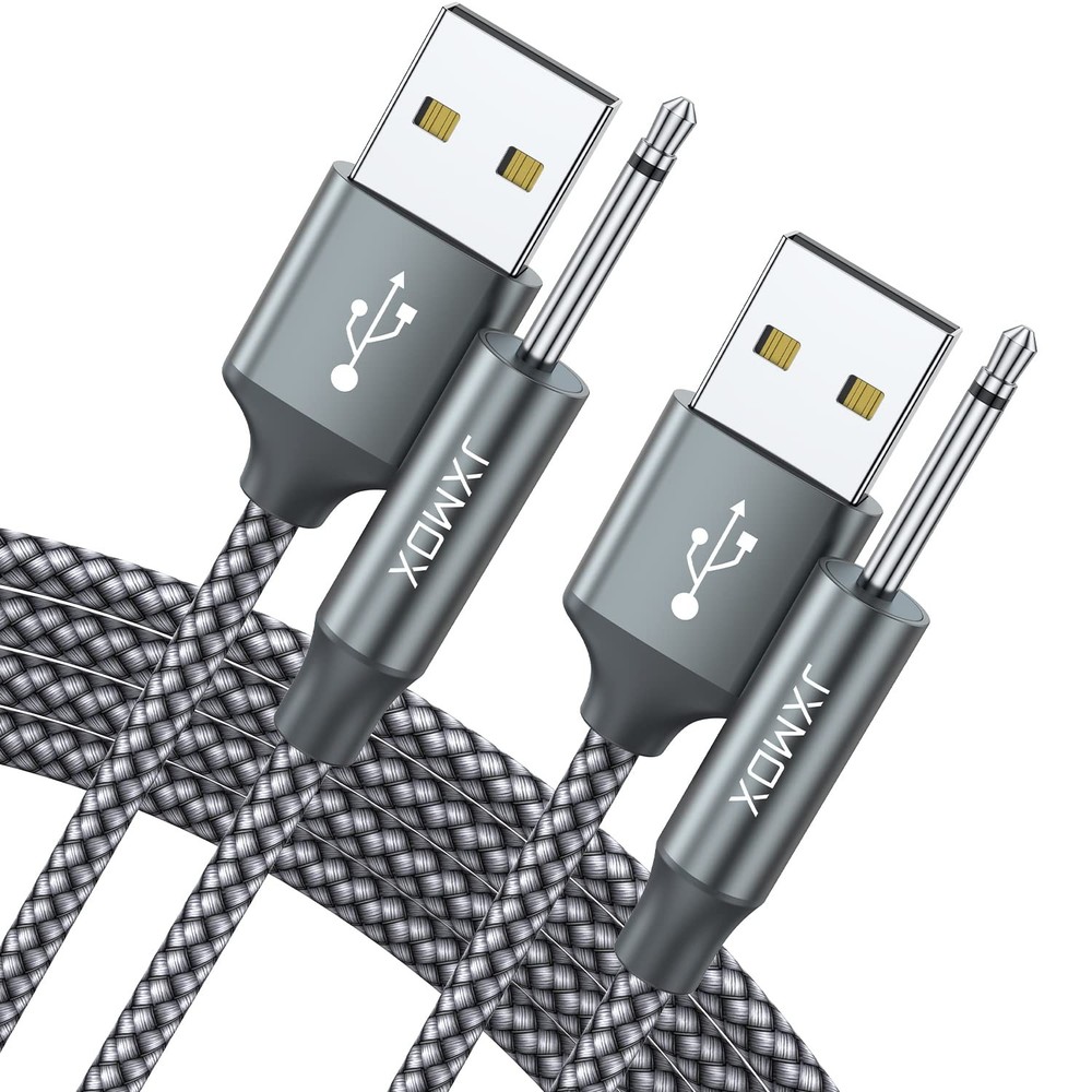 JXMOX USB Charger Cord 2.5mm, (2-Pack 3ft) Replacement DC Charging Cable.