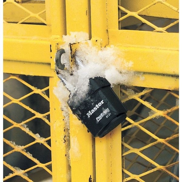 Master Lock 6121 Padlock, Keyed Different, Standard Shackle, Rectangular Steel