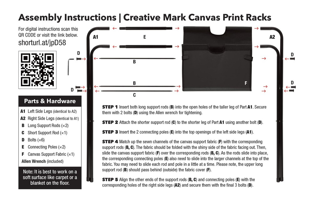 Creative Mark Medium Canvas Art Print Rack - Portable Folding Display for