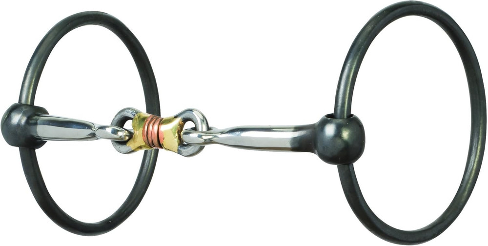 Ring Snaffle Bit, Black Steel, 5