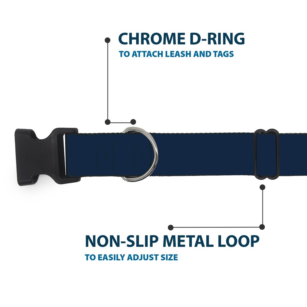Plastic Clip Collar Navy NARROW-Medium 8.5-12"