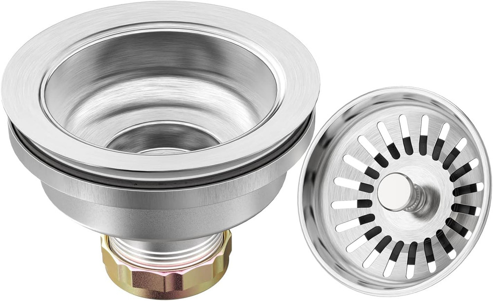 Sink Drain Assembly, Kitchen Sink Drain Strainer Kit with Removable Strainer Bas