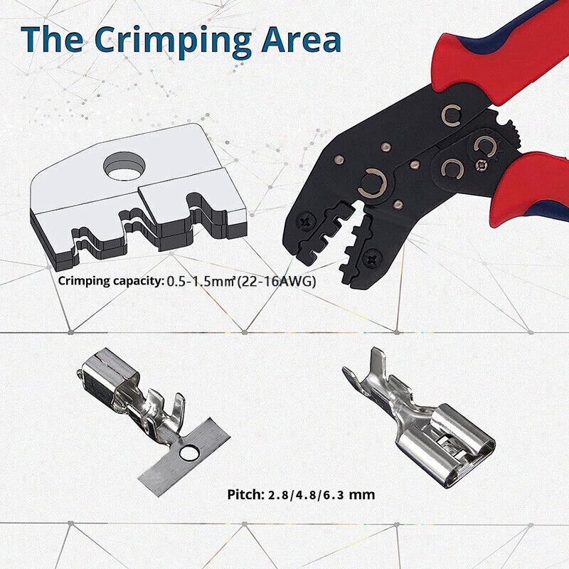 Crimper Plier Crimping Tool Cable Wire Connectors Electrical Terminals SN-48B
