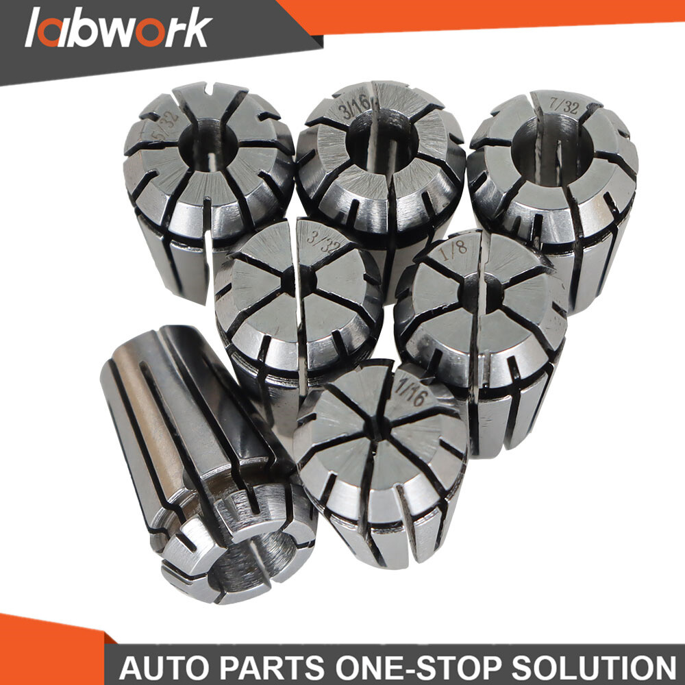 Labwork 7PCS ER11 Spring Collet Set 1/16"-1/4" Chuck For Machine Lathe Milling