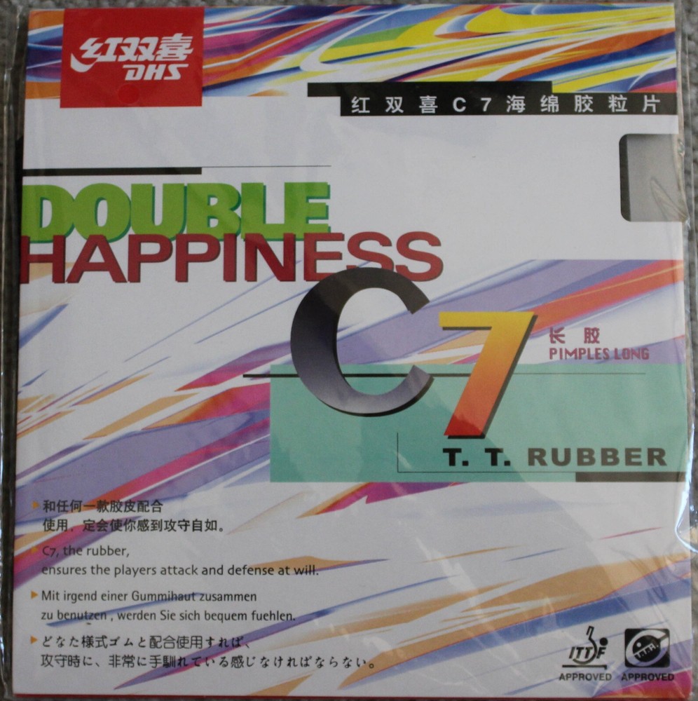 DHS C7 Medium long Pips-out Table Tennis Rubber/Sponge, Defend/Loop/Spin, AUD