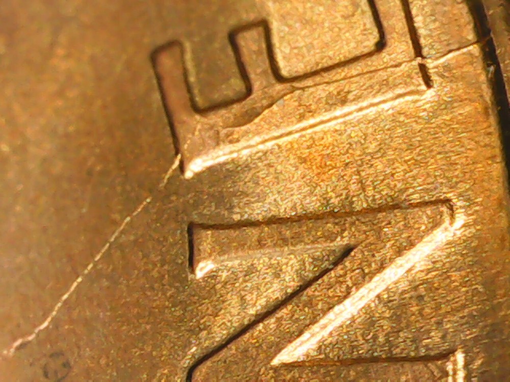 1995 Penny Reverse Die Crack