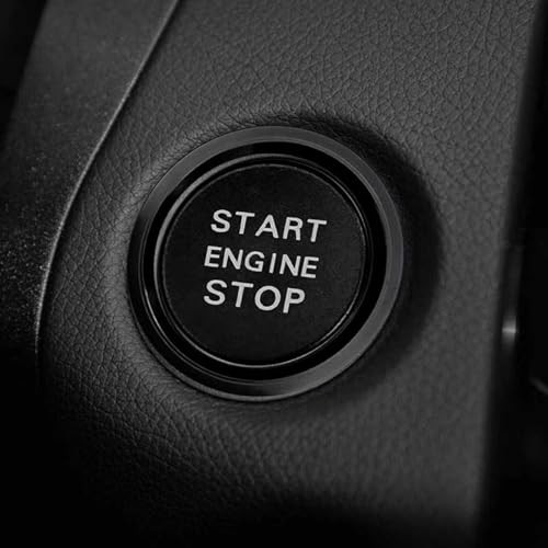 Push Start Button Cover Start Stop Button Cover for Audi Accessories, Car Black