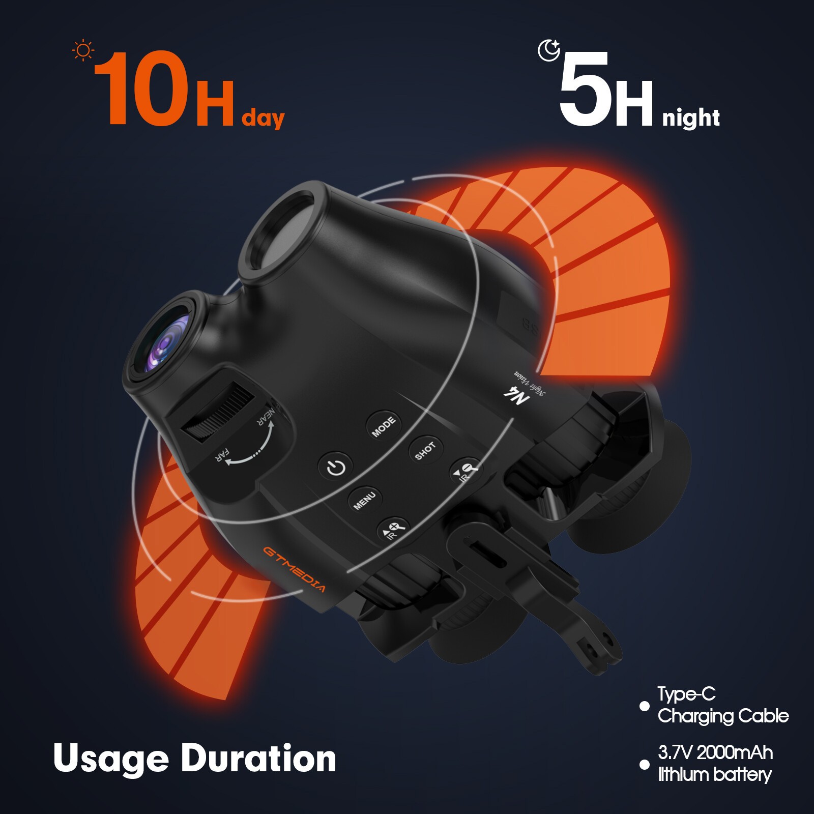 Head Mounted Night Vision Goggles Binoculars FHD Digital IR Hunting Rechargeable