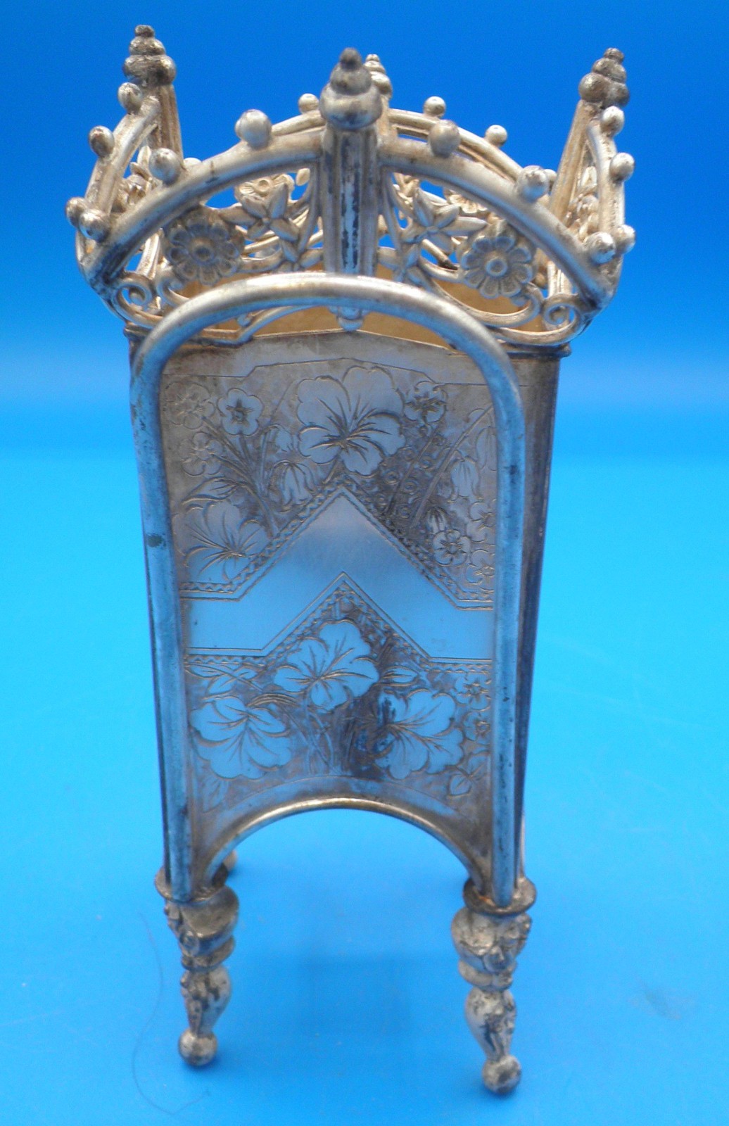 James Tufts Victorian business card holder silver plate