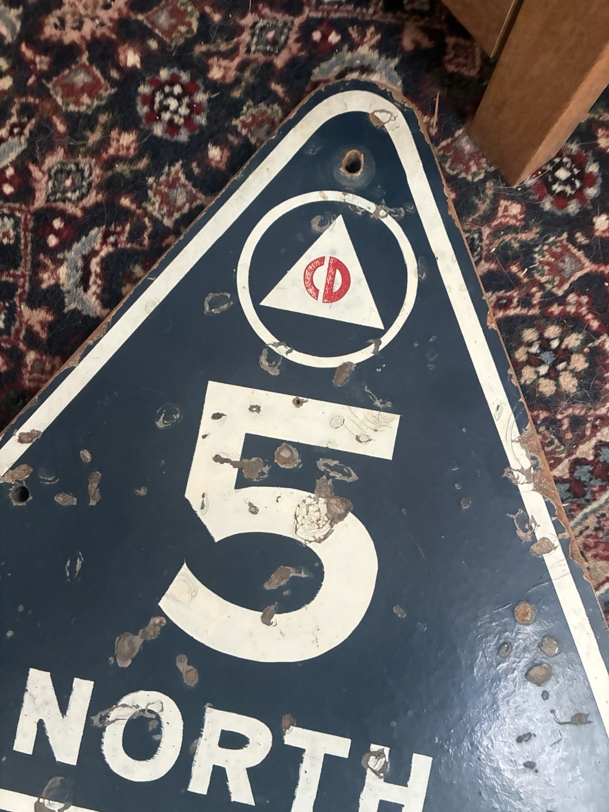 23” Civil Defense Wood sign seattle washington evacuation route i5 north fallout