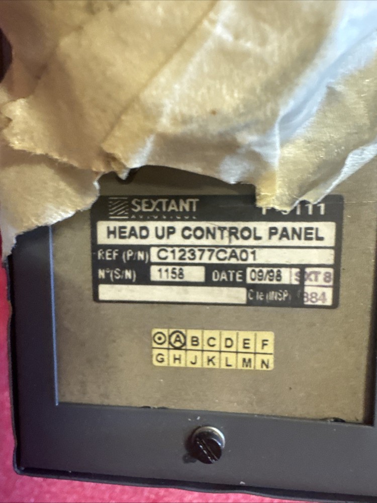 C12377CA01 HEAD UP CONTROL Sextant *UNTESTED AS IS* bin 31