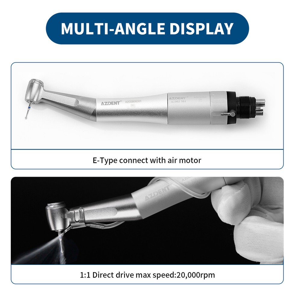 Dental 1:1 Slow Low Speed Handpiece Push Button Contra Angle Attach
