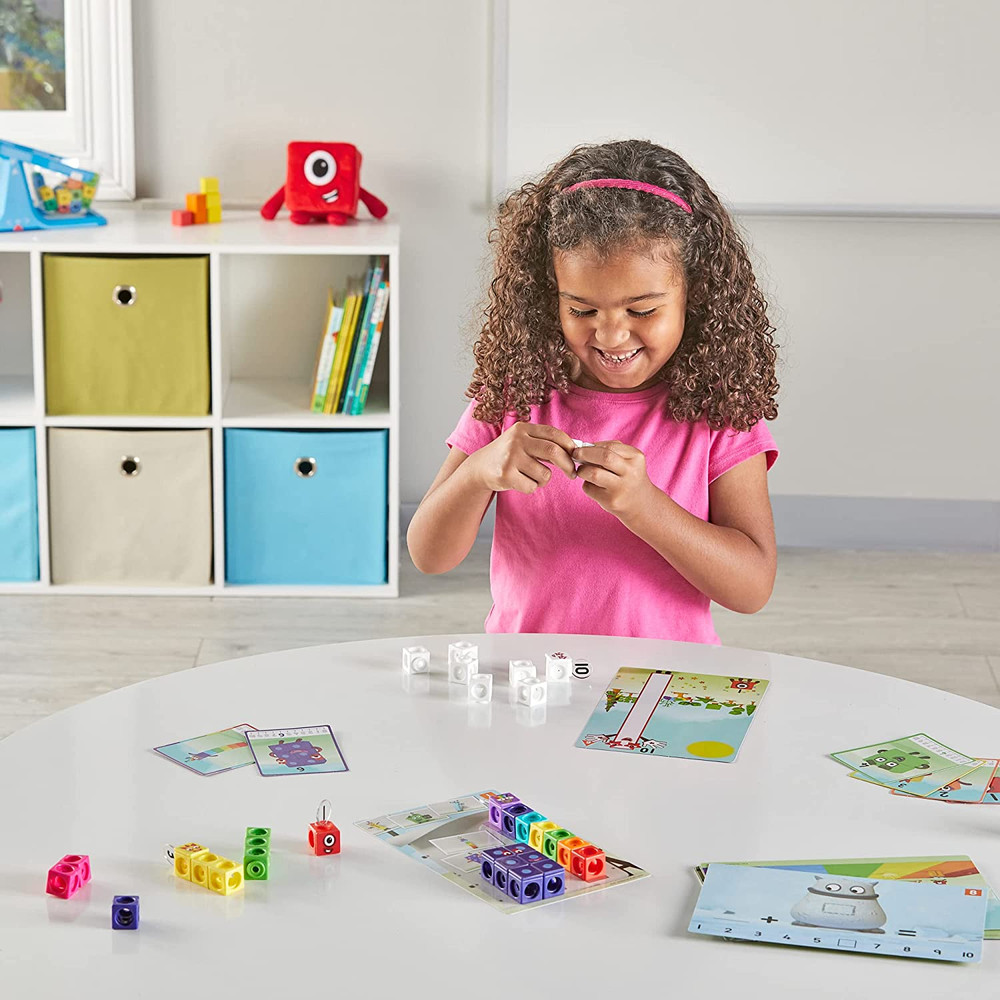 Mathlink Cubes Numberblocks 1-10 Activity Set, 30 Preschool Learning Activities,