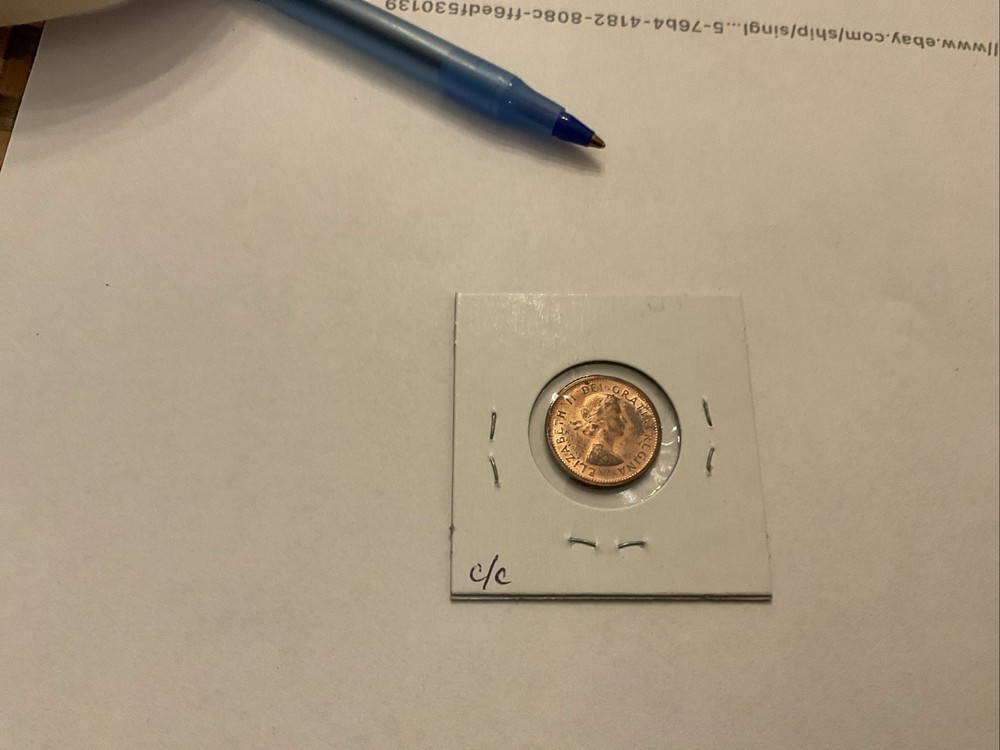 1963 Canada 1 Cent INDENT Error Uncirculated Free Shipping