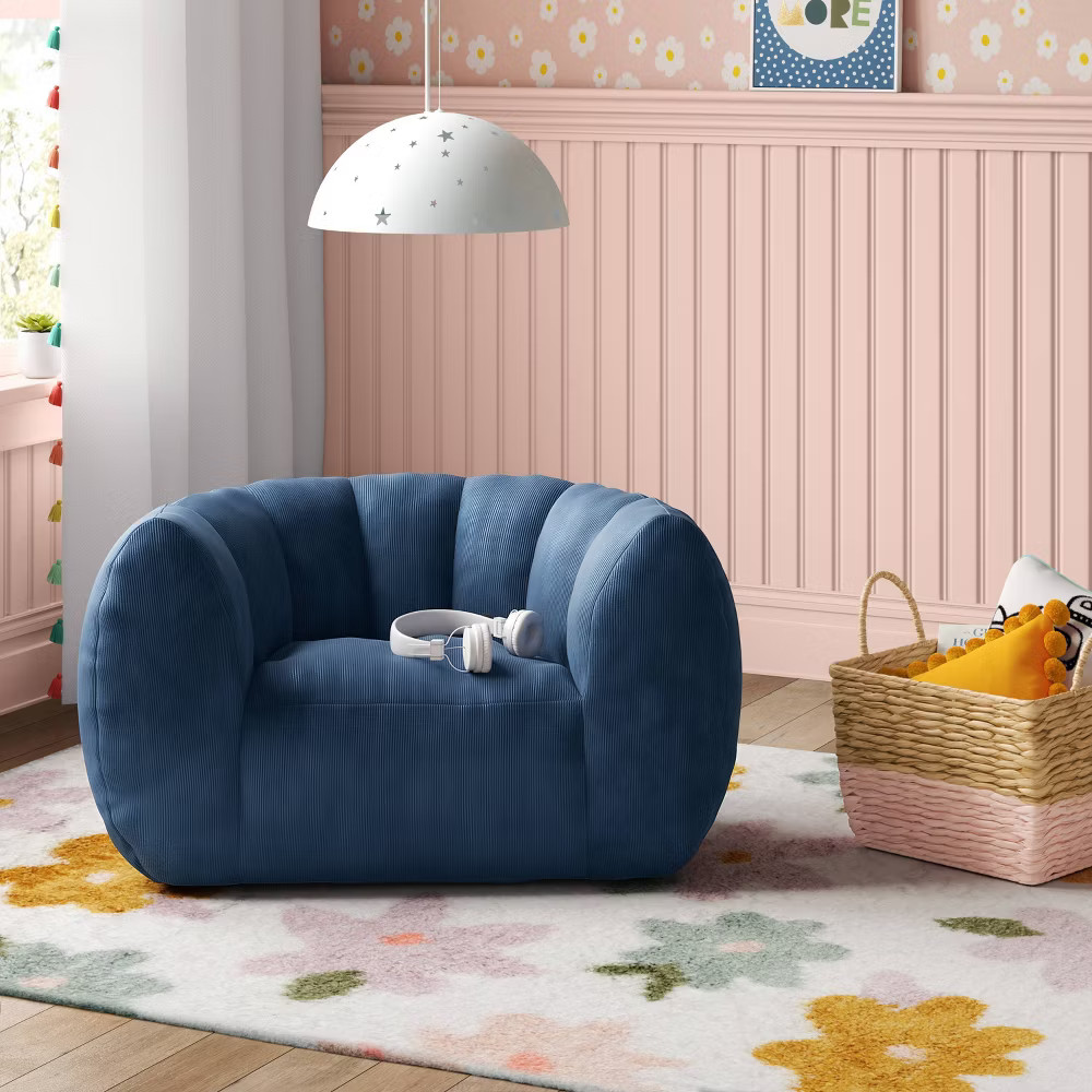 Corduroy Club Chair Navy - Pillowfort