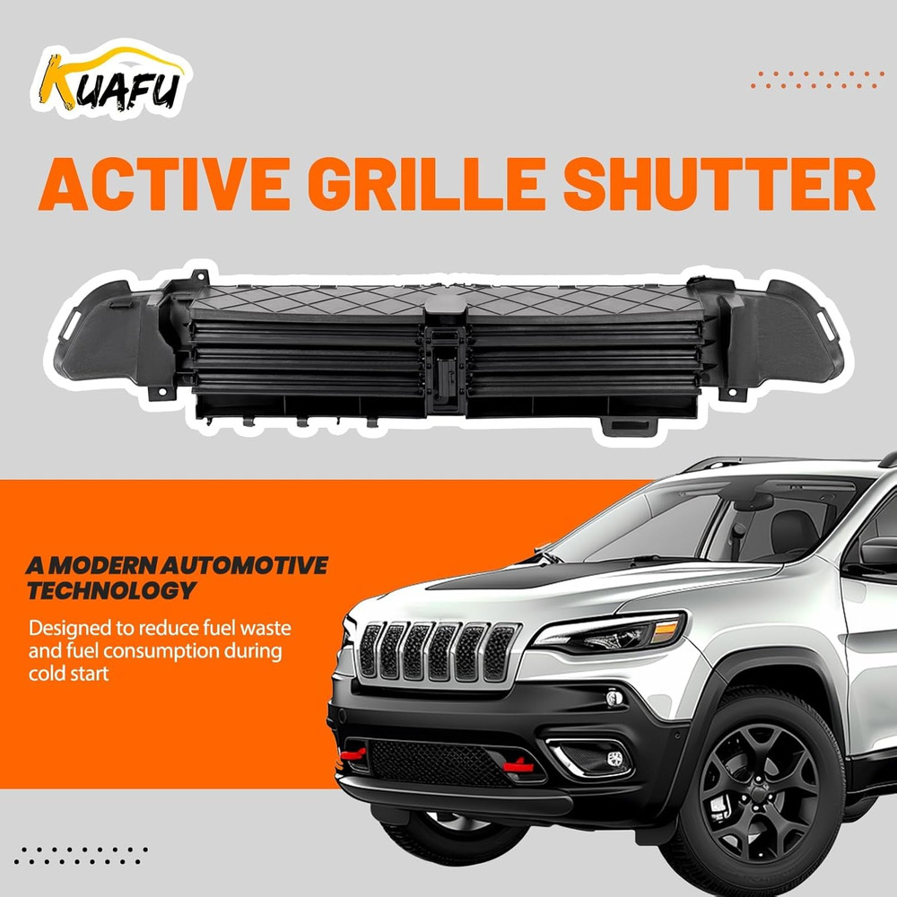 Grille Shutter Assembly Compatible with 2014-2018 Jeep Cherokee SUV Replacement