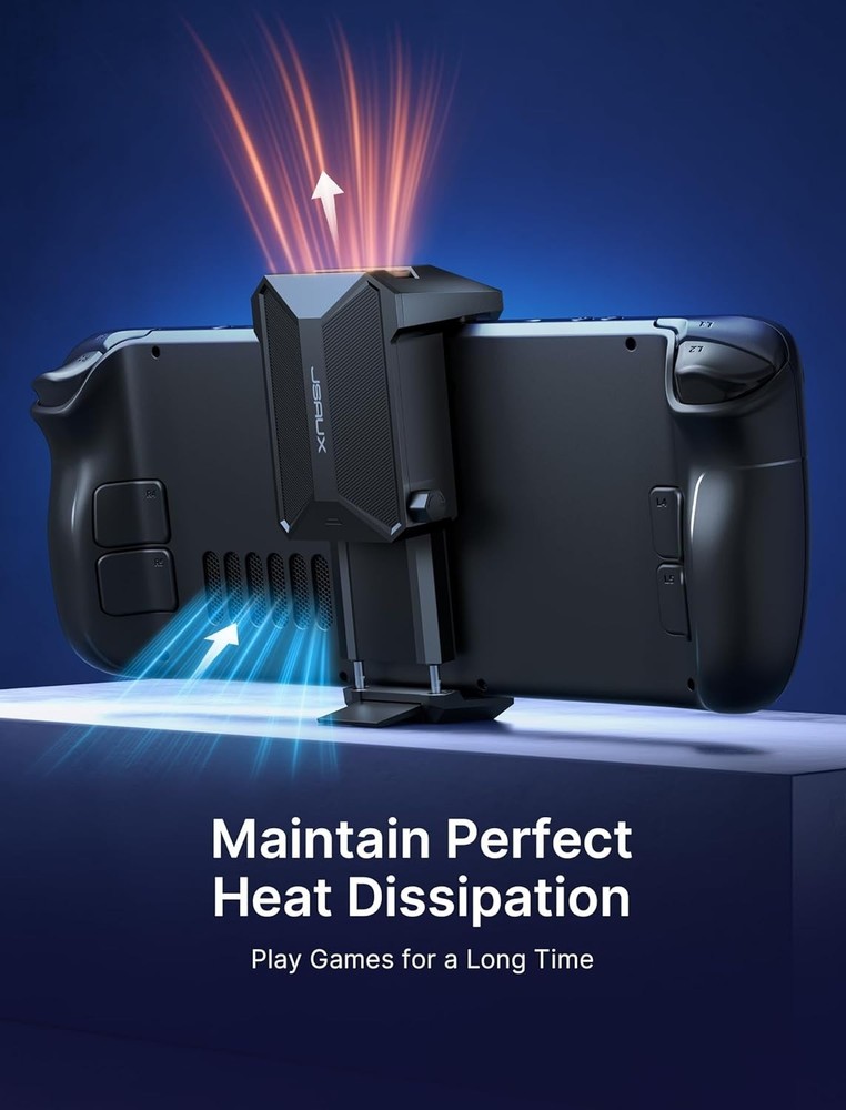 Efficient Cooling Fan for Steam Deck - Adjustable Speed & Hands-Free Stand