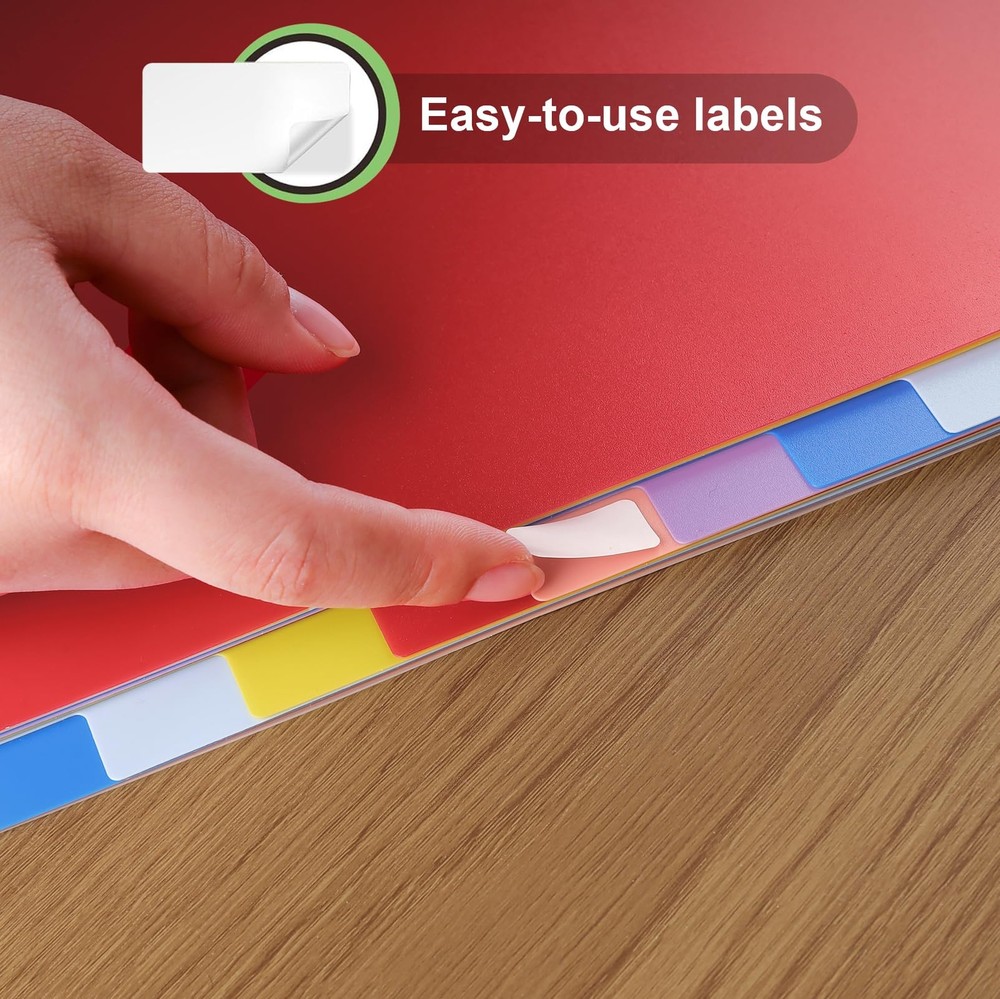 12 Pack Binder Dividers Multicolor Tab Dividers for 3 Ring Binder | Binder Tabs