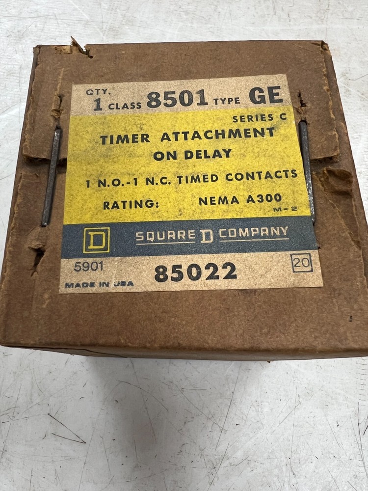 👀 NEW SQUARE D CLASS 8501 TYPE GE TIMER ATTACHMENT ON DELAY SERIES C 85022