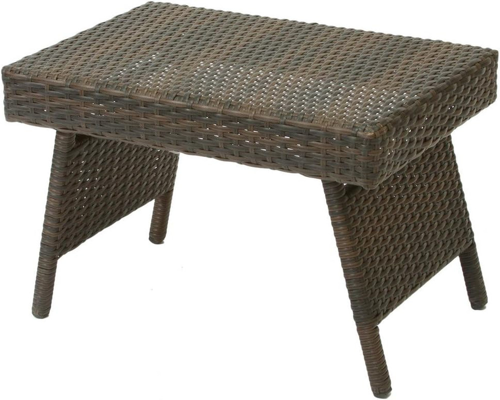 Salem Outdoor Wicker Adjustable Folding Table, Multibrown