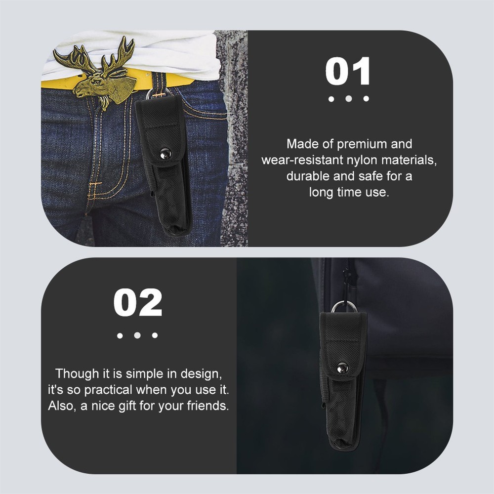 2 Pcs Multi-function Flashlight Pouch for Duty Belt Holder Portable