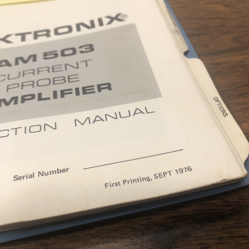 Tektronix AM503 Current Probe Amplifier Instruction Manual w/ Change Sheet