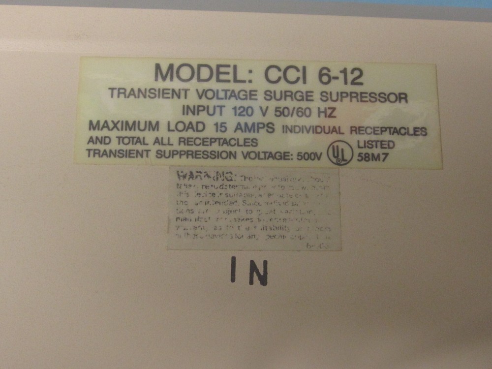 Tripp Lite Command Console Model CCI 6-12 6 outlet Transient Surge Suppressor