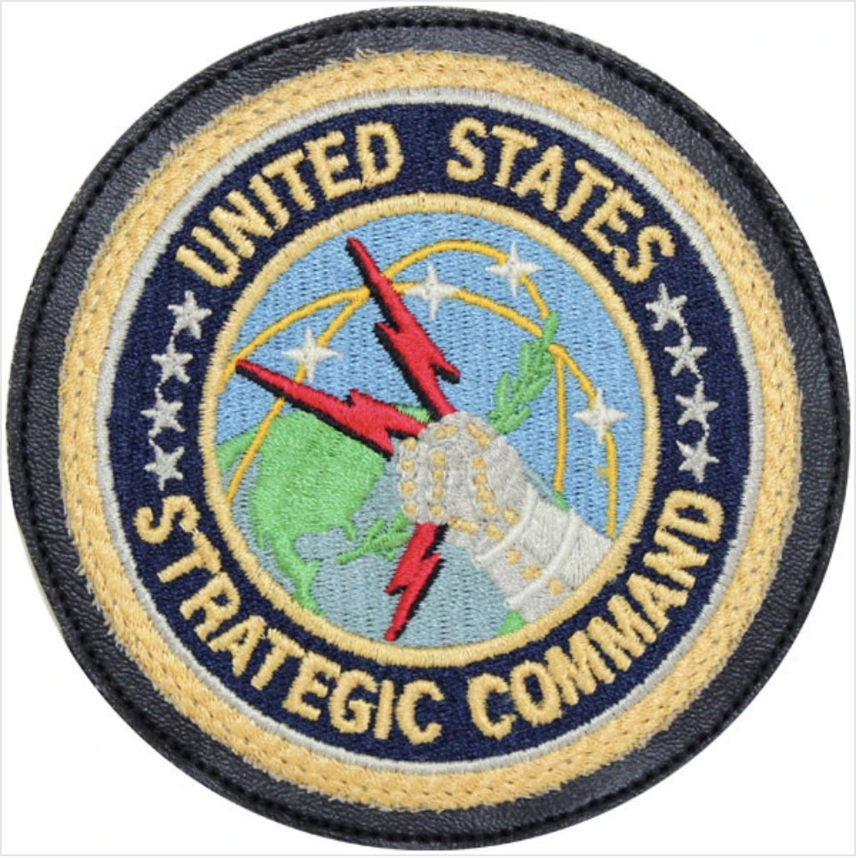 GENUINE U.S. PATCH: UNITED STATES STRATEGIC COMMAND - LEATHER WITH HOOK CLOSURE