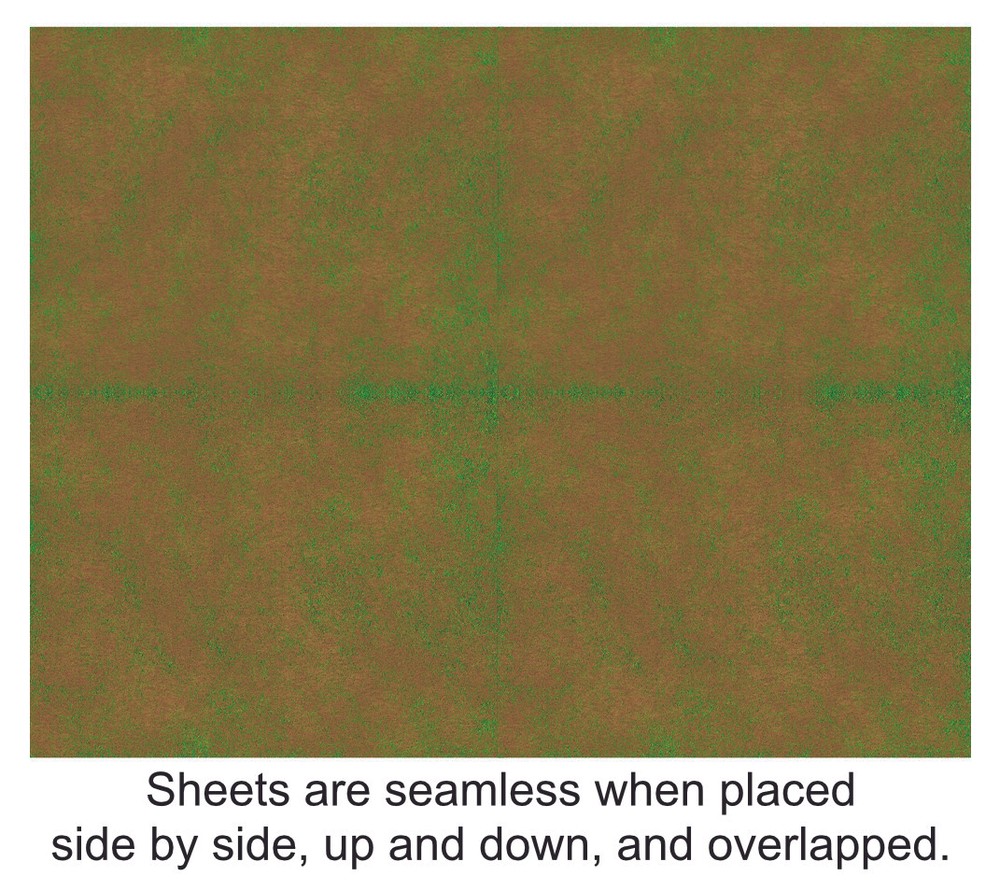 N Scale Sparse Grass Paper Model Train Scenery Sheets–5 Seamless 8"x10"