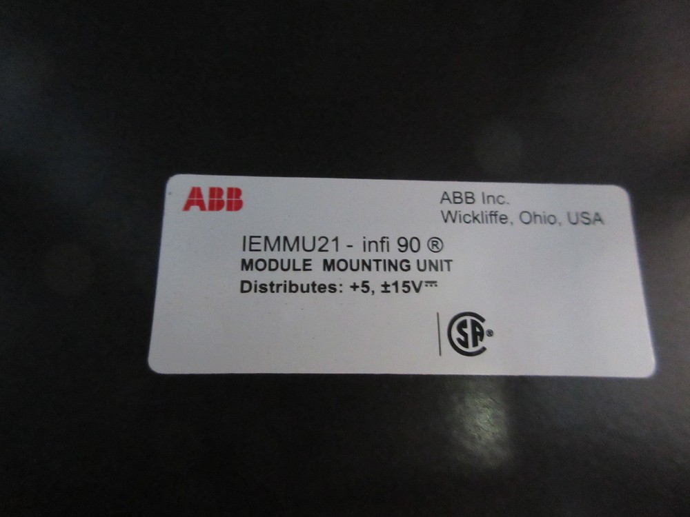 ABB Bailey IEMMU21 Rev. C infi-90 Module Mounting Unit Chassis Rack Symphony