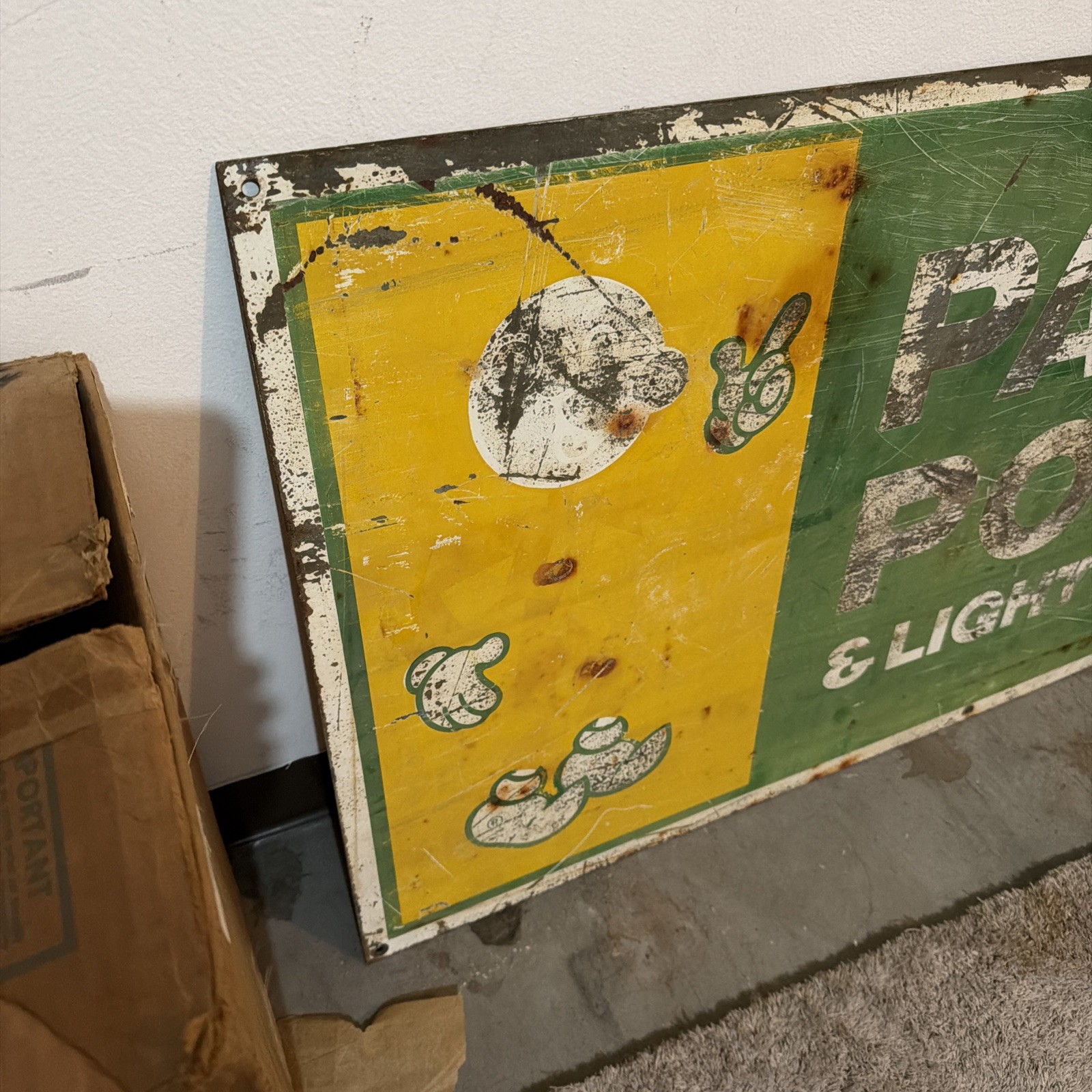 Vintage Pacific Power & Light Co Metal Utility Sign 48”x24”