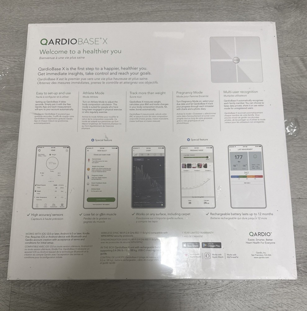 Qardio Base X Wireless Smart Scale & Body Analyzer