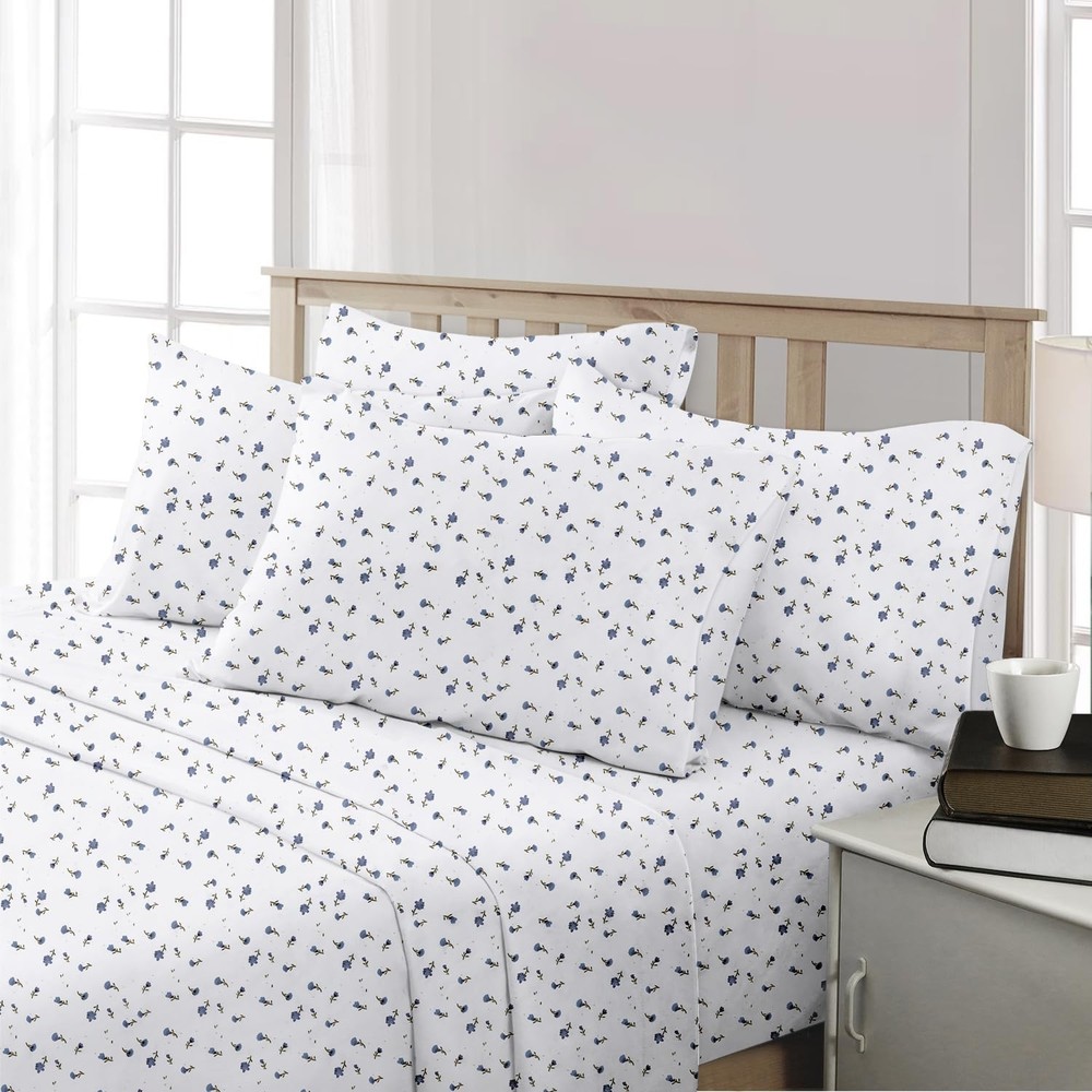 6 Piece Printed Full Size Bed Sheets, Extra Soft Brushed Microfiber 1800 Bedd...