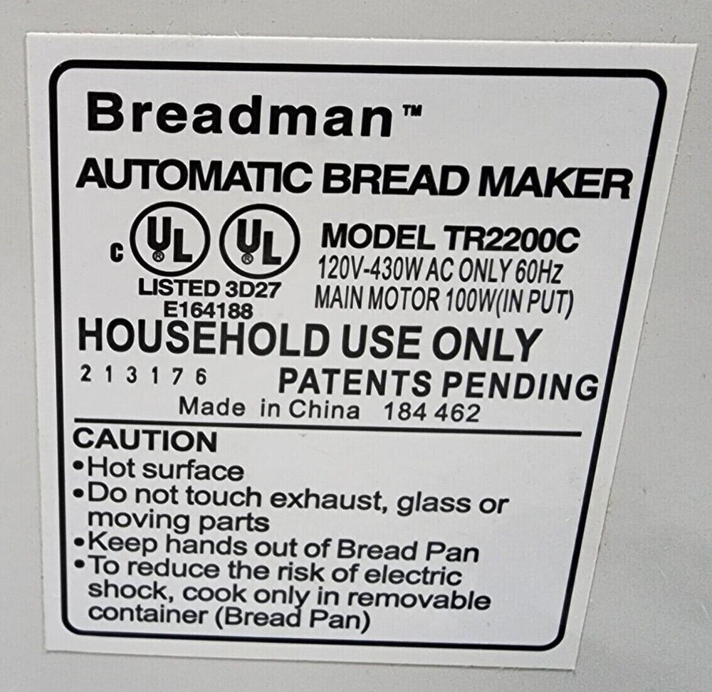 PCB Power Control Board for Breadman Bread Maker Machine TR2200C (4-rivet only)