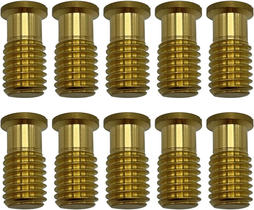 Poolzilla 10 Pack Pool Safety Cover Threaded Brass Insert Screw Bolt for Anchor