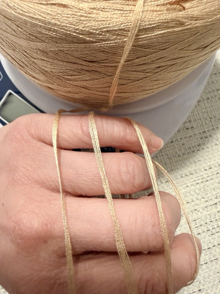 Blue and Beige Gradient Crochet Thread Skein