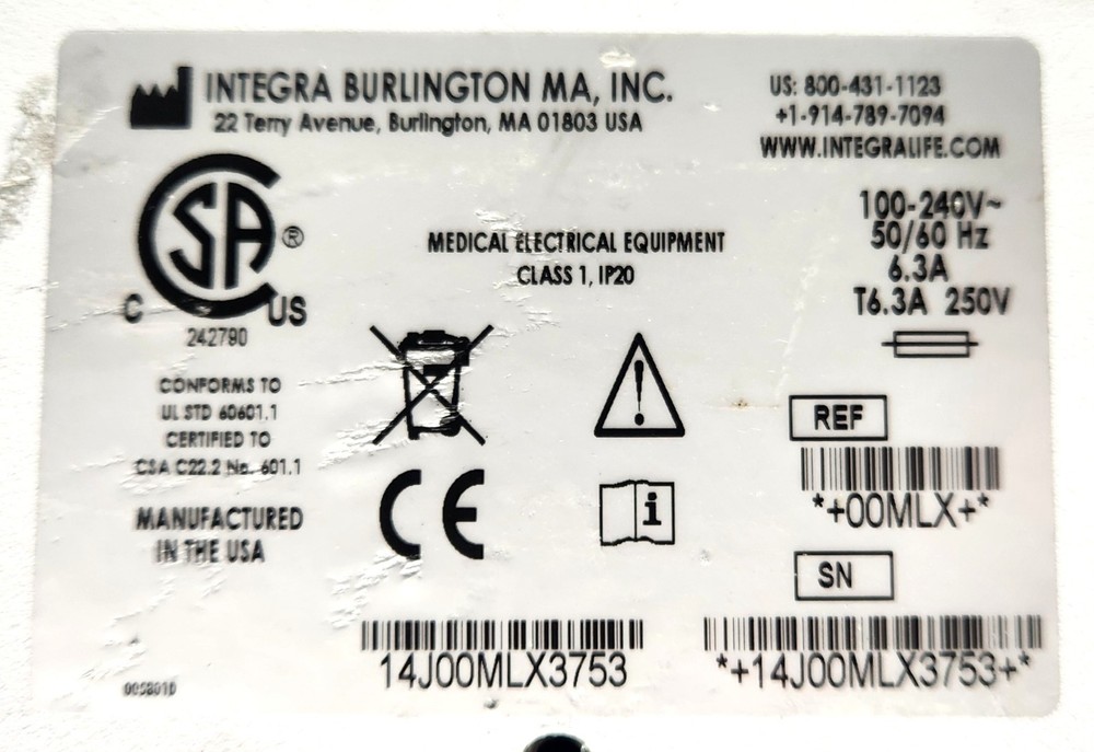 Integra Luxtec MLX Light Source System 14J00MLX3753 Unit Only Power Tested