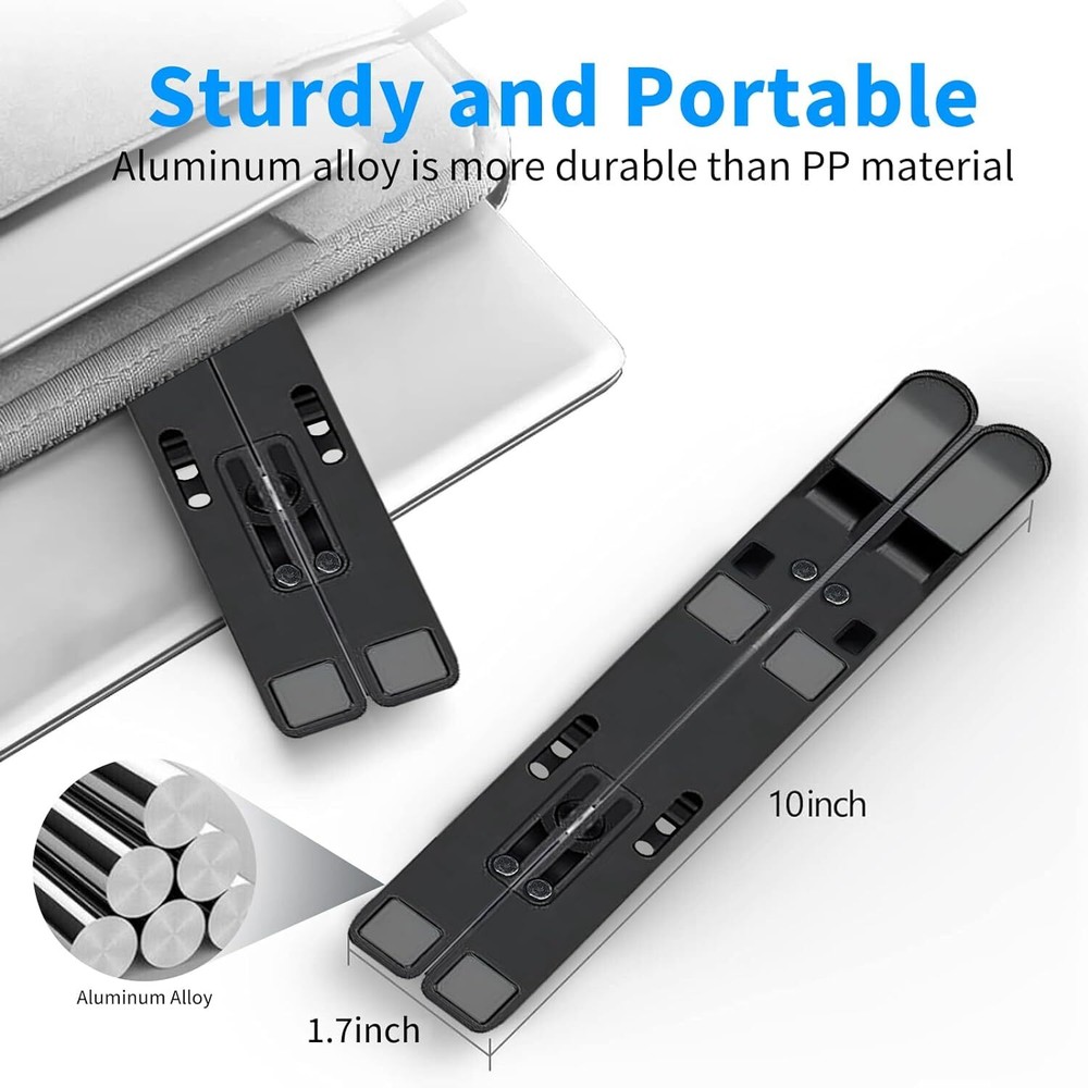 Laptop Stand, Holder Riser Computer Adjustable Aluminum black