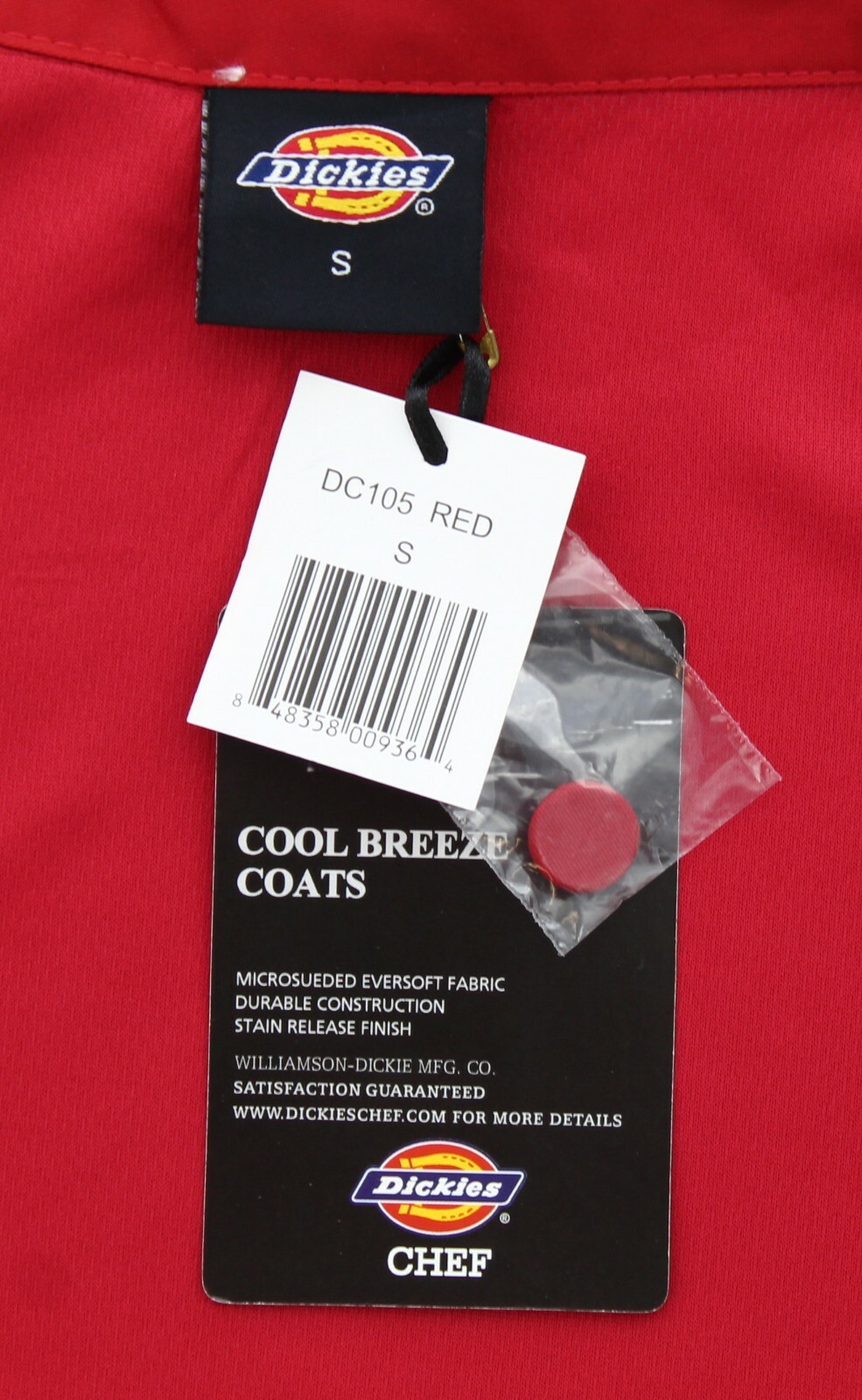 Dickies Chef Coat Cool Breeze Lightweight Short Sleeve, 10 Button DC105