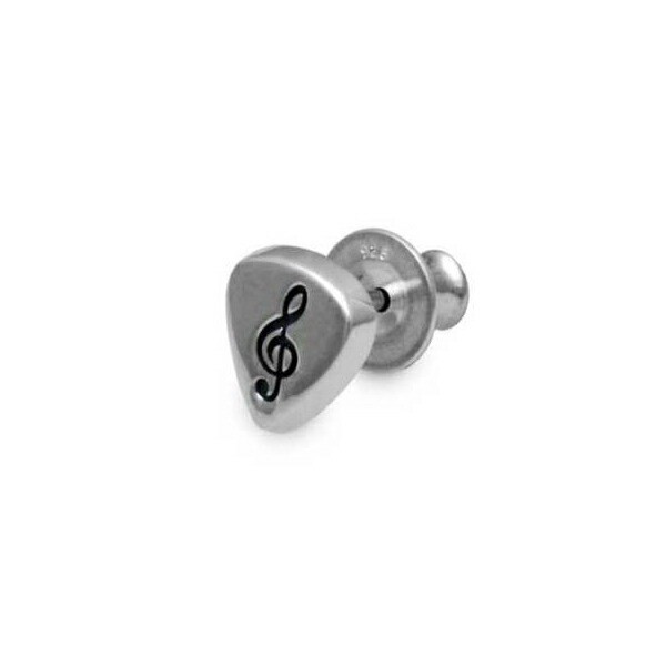 Dr MONROE Sync Note Silver Stud Earring (Single, One Ear)