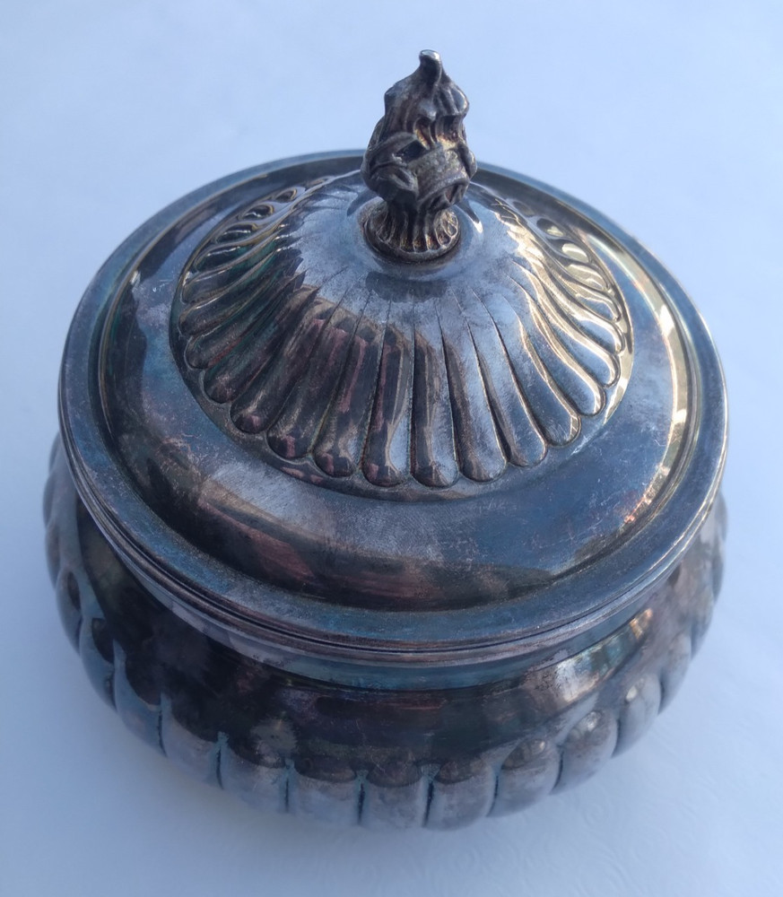 Vintage Silver Plated Lidded Candy Dish 6 inches Serving Dish Small