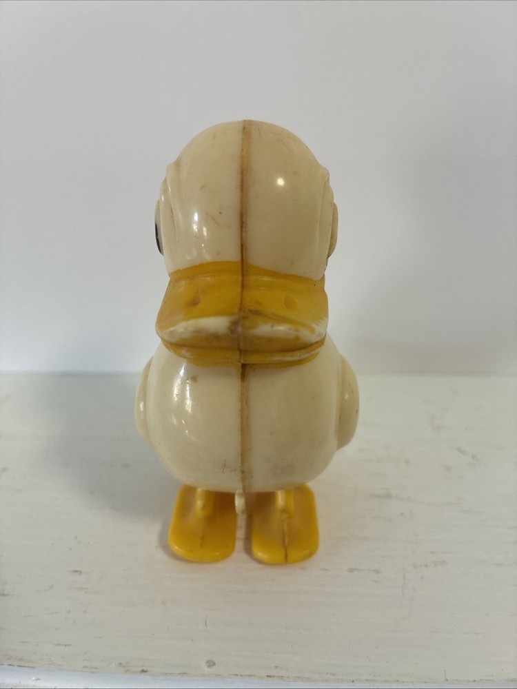 Antique Plastic Self Gravity Walking And Pull Toy Duck 1950's