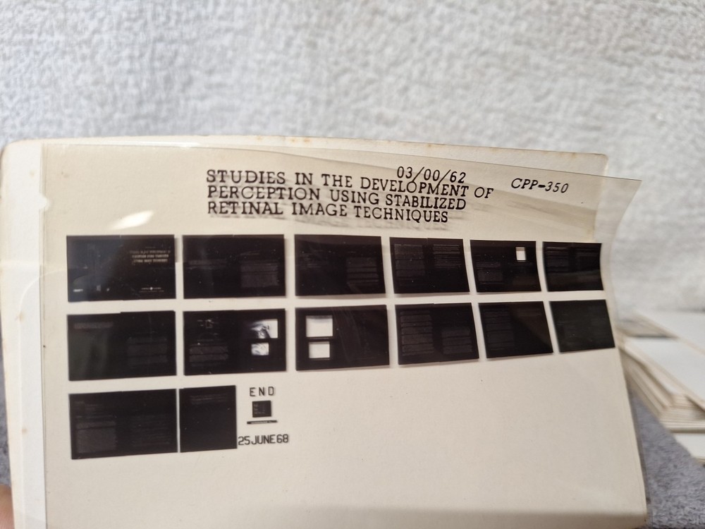 Vtg Military Microfiche Studies In The Perception Using Retinal 1962 CPP-350