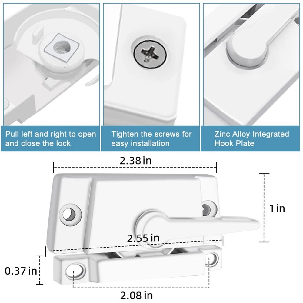 4 Pack Window Sash Locks, Window Latches Replacement Sash Locks White Fits6317