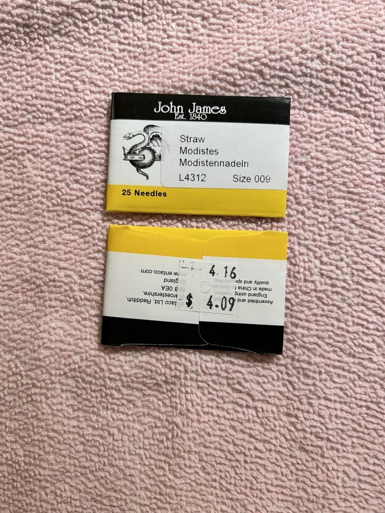 John James Needles - Straw - Size 9 (25 pack)