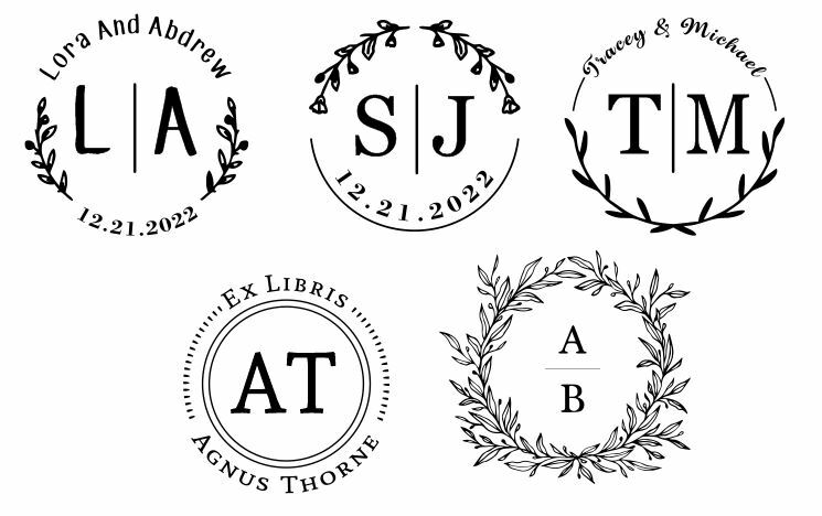 Custom Monogram Round Seal Embosser-Custom Monogram Hand held  Embosser
