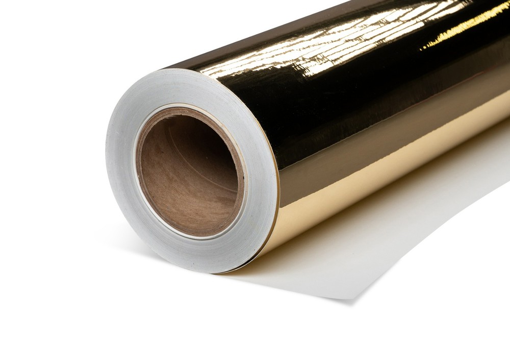 Gold Gloss Metallic Chrome Metallized Printable Self-Adhesive Mirrored Polyester