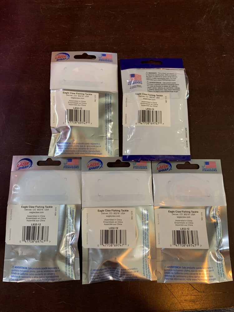 READY RIG 18" 1/2oz. 2-pack Lot x5pks Eagle Claw Lazer Sharp